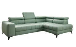 Designer Ecksofa Seluna mit elektrischer Schlaffunktion, Induktion und Stauraum in Echtleder