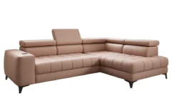 Designer Ecksofa Seluna mit elektrischer Schlaffunktion, Induktion und Stauraum in Echtleder
