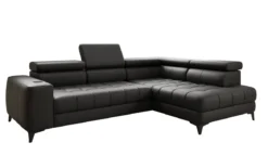 Designer Ecksofa Seluna mit elektrischer Schlaffunktion, Induktion und Stauraum in Echtleder