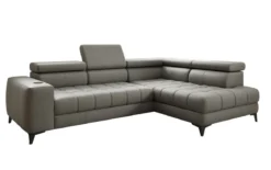 Designer Ecksofa Seluna mit elektrischer Schlaffunktion, Induktion und Stauraum in Echtleder