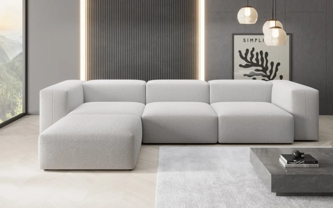 Designer Ecksofa Snug in Bouclé