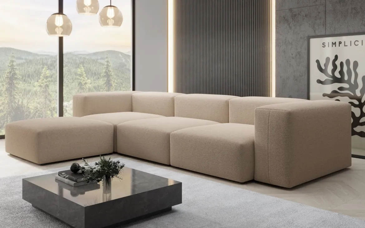 Designer Ecksofa Snug in Bouclé