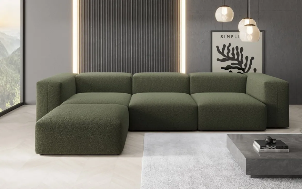 Designer Ecksofa Snug in Bouclé