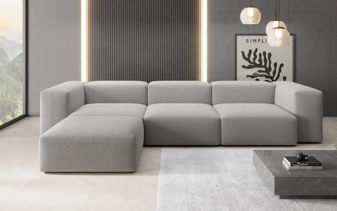 Designer Ecksofa Snug in Bouclé