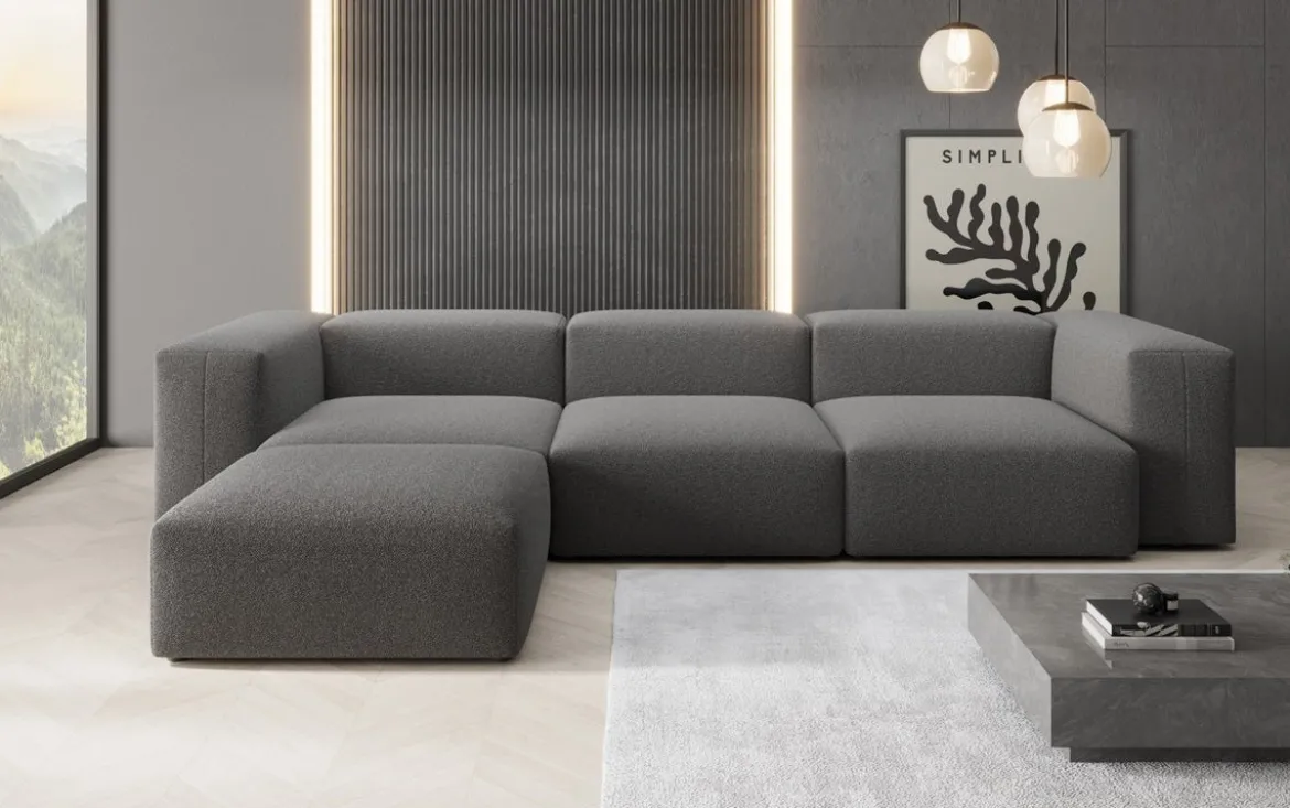Designer Ecksofa Snug in Bouclé