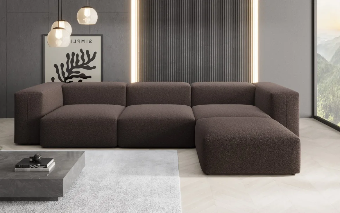 Designer Ecksofa Snug in Bouclé