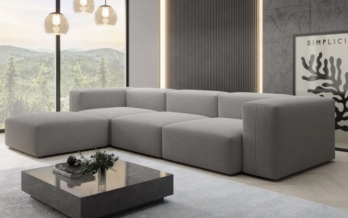 Designer Ecksofa Snug in Bouclé