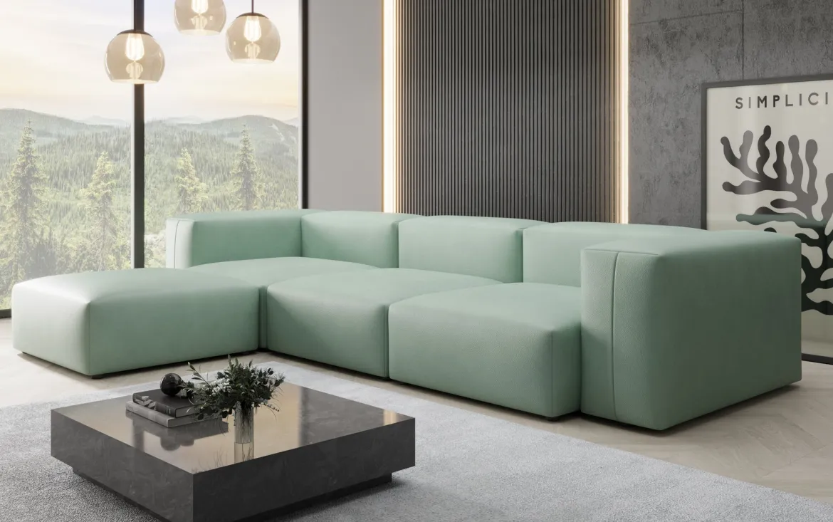 Designer Ecksofa Snug in Echtleder