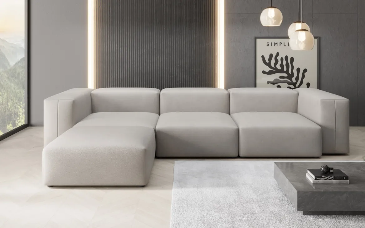 Designer Ecksofa Snug in Echtleder
