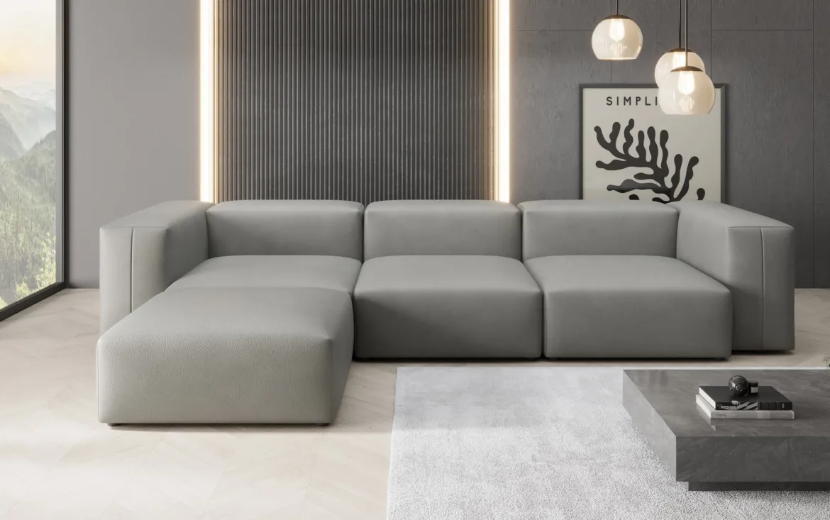 Designer Ecksofa Snug in Echtleder