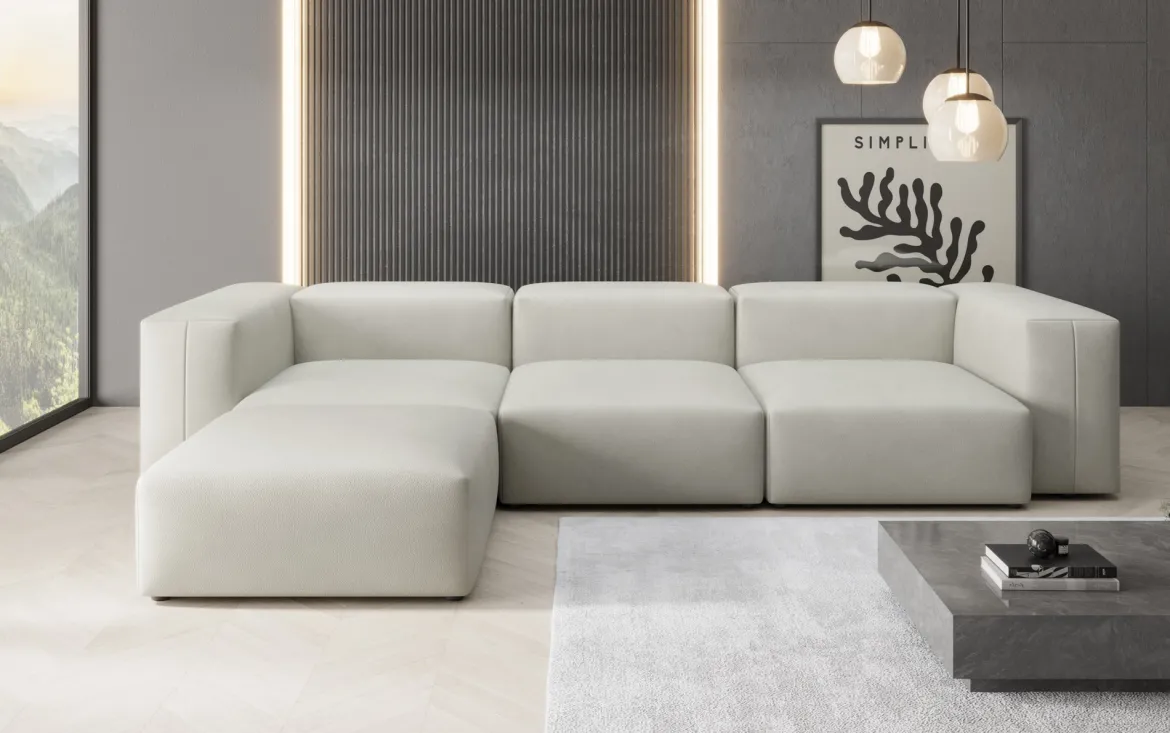 Designer Ecksofa Snug in Echtleder