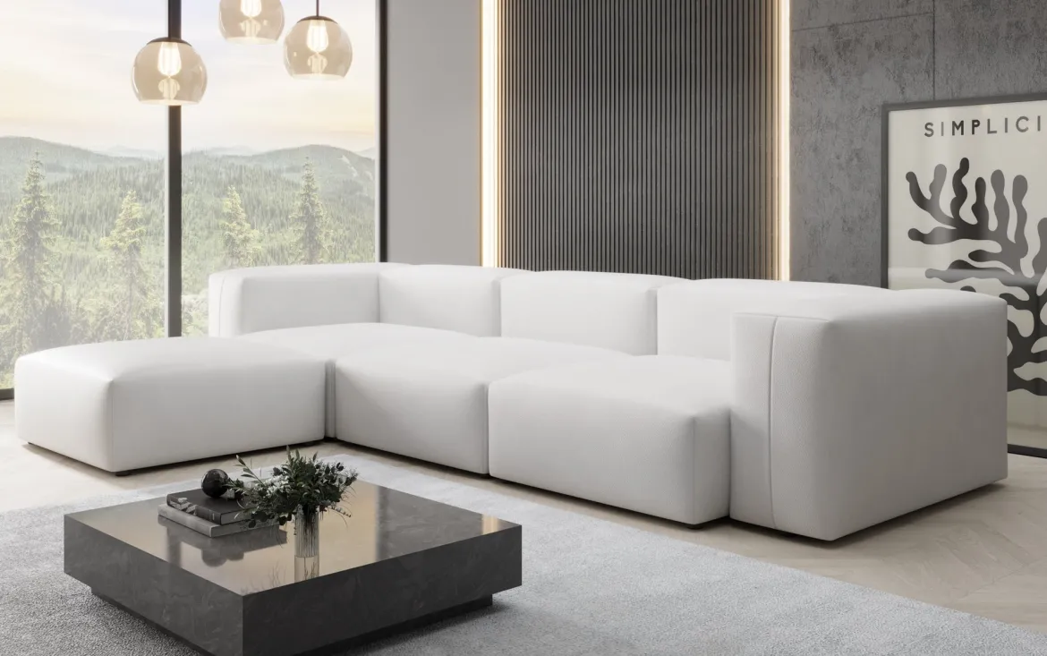 Designer Ecksofa Snug in Echtleder