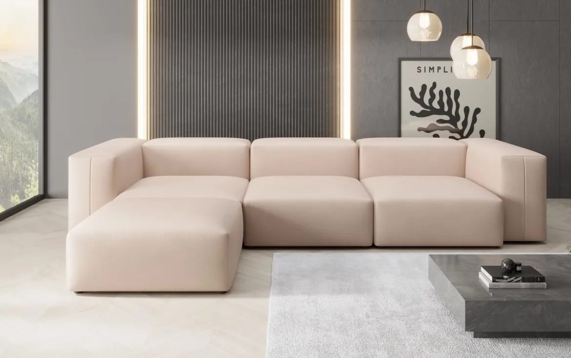 Designer Ecksofa Snug in Echtleder