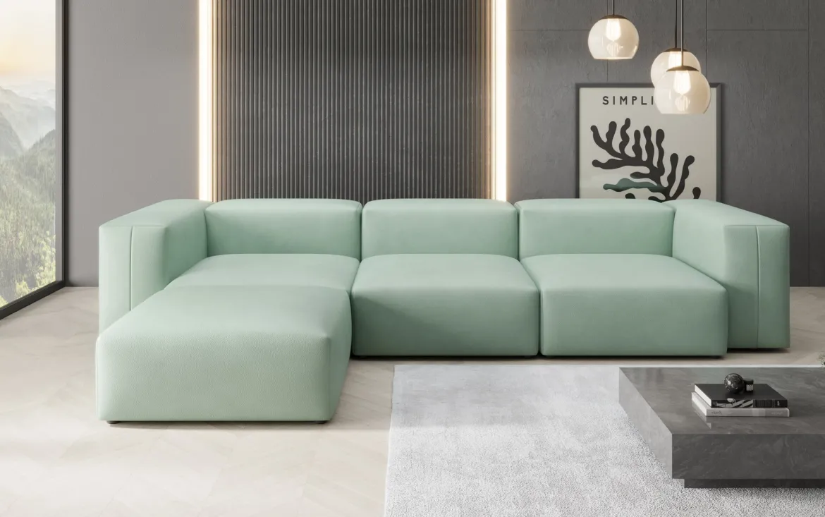 Designer Ecksofa Snug in Echtleder