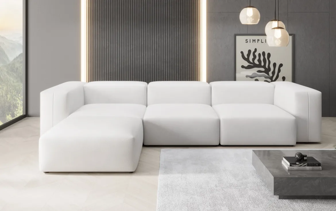 Designer Ecksofa Snug in Echtleder