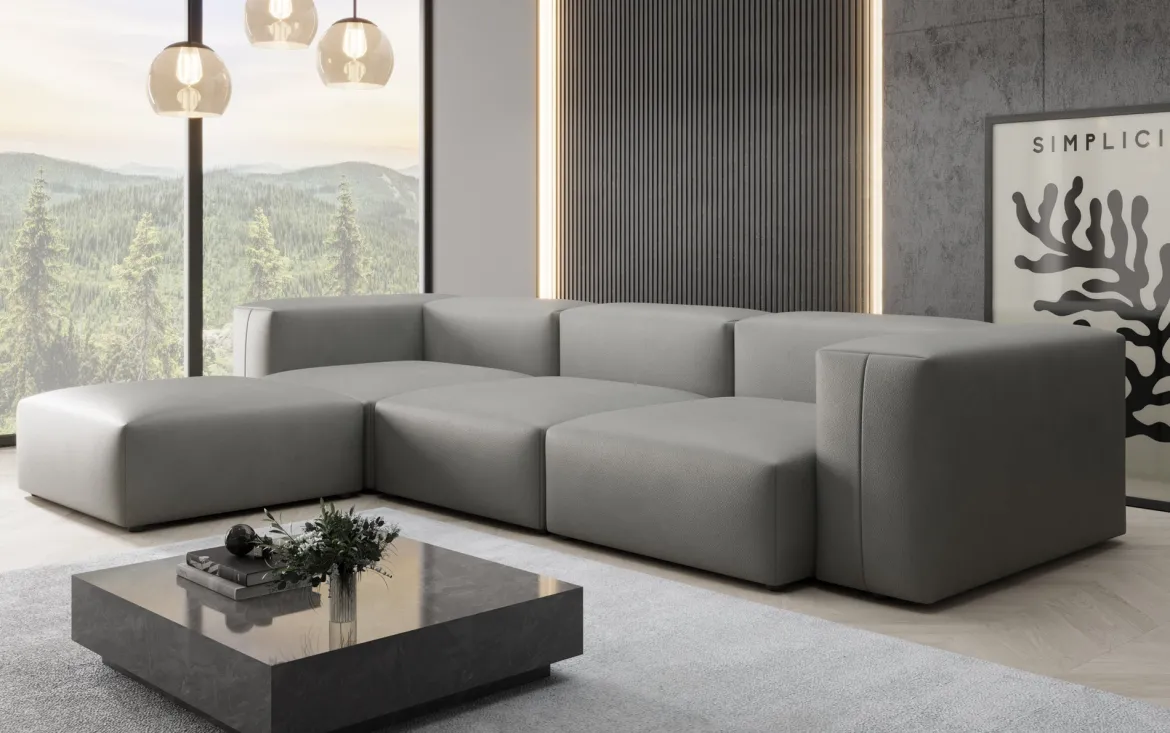 Designer Ecksofa Snug in Echtleder