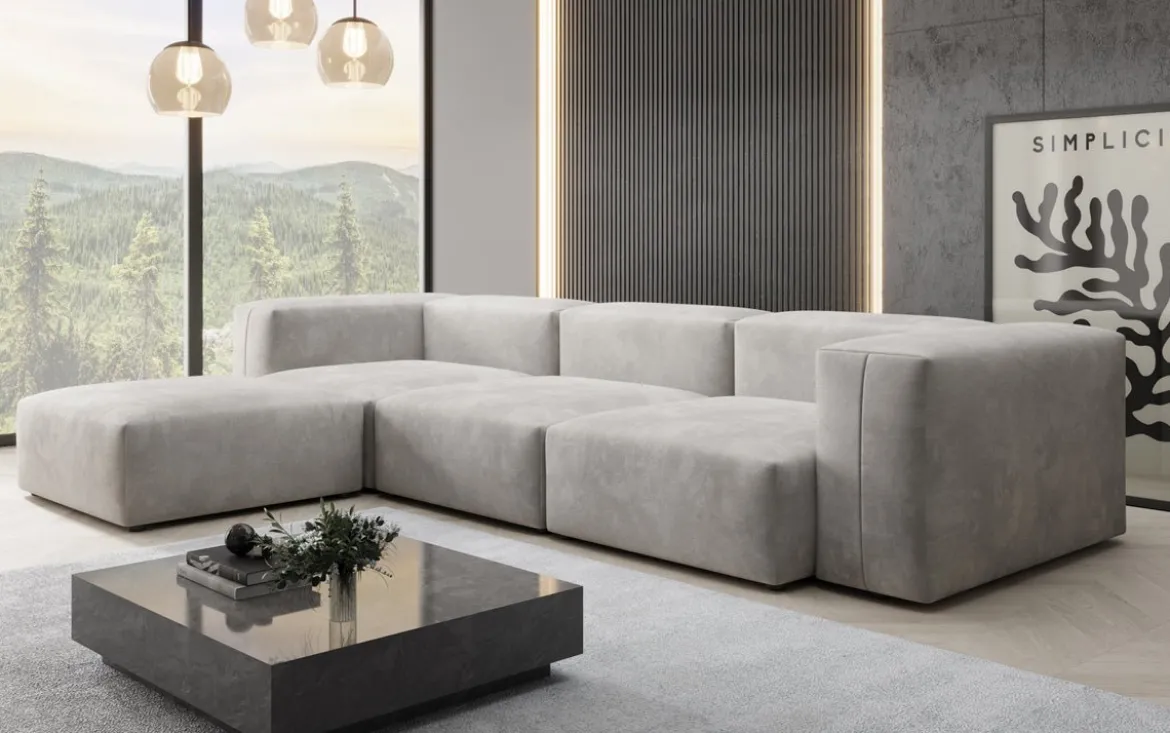 Designer Ecksofa Snug in Samt
