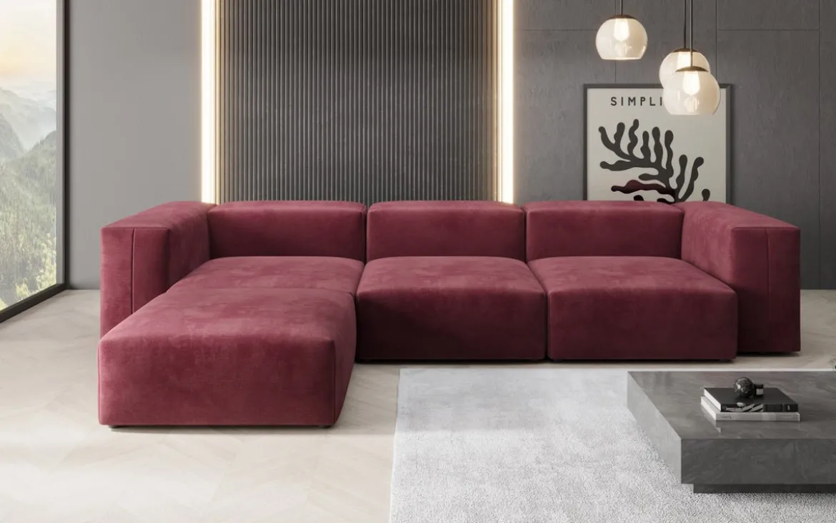 Designer Ecksofa Snug in Samt