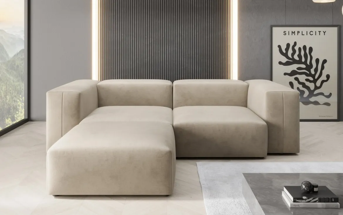 Designer Ecksofa Snug Mini in Samt