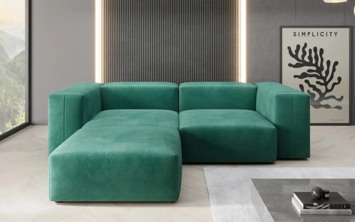 Designer Ecksofa Snug Mini in Samt