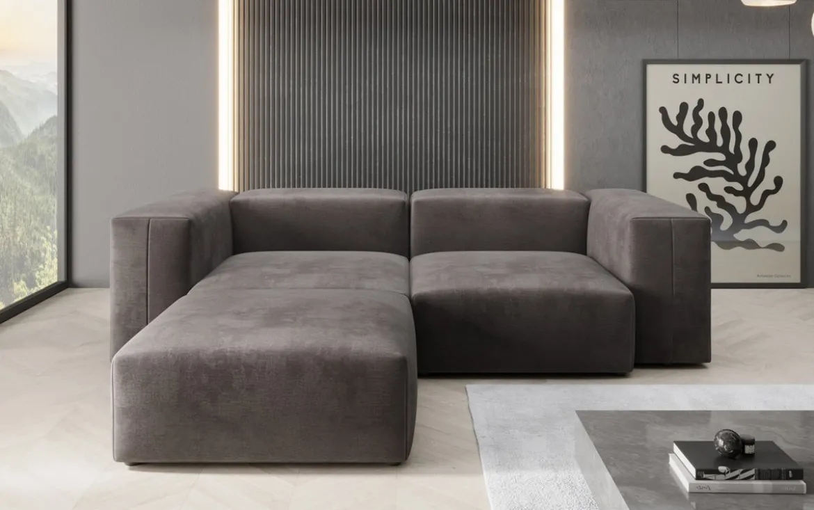 Designer Ecksofa Snug Mini in Samt