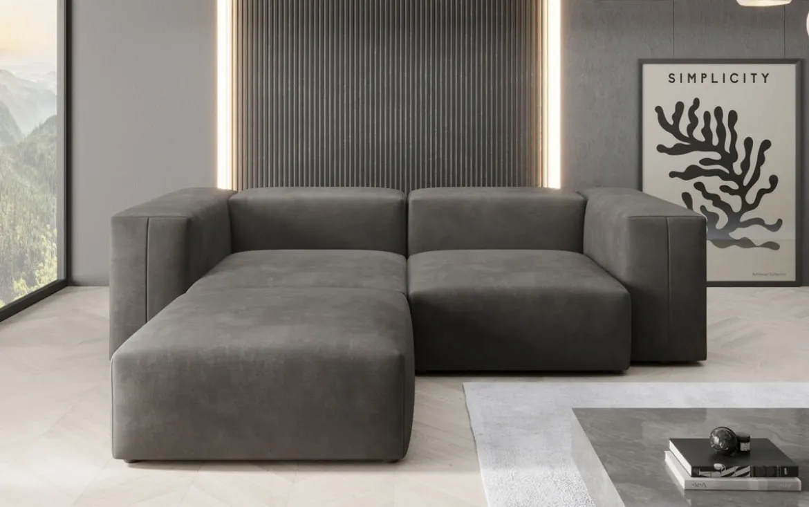 Designer Ecksofa Snug Mini in Samt