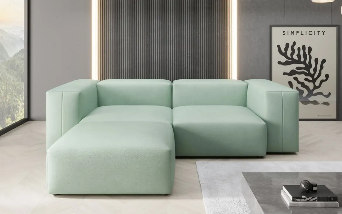 Designer Ecksofa Snug Mini in Echtleder