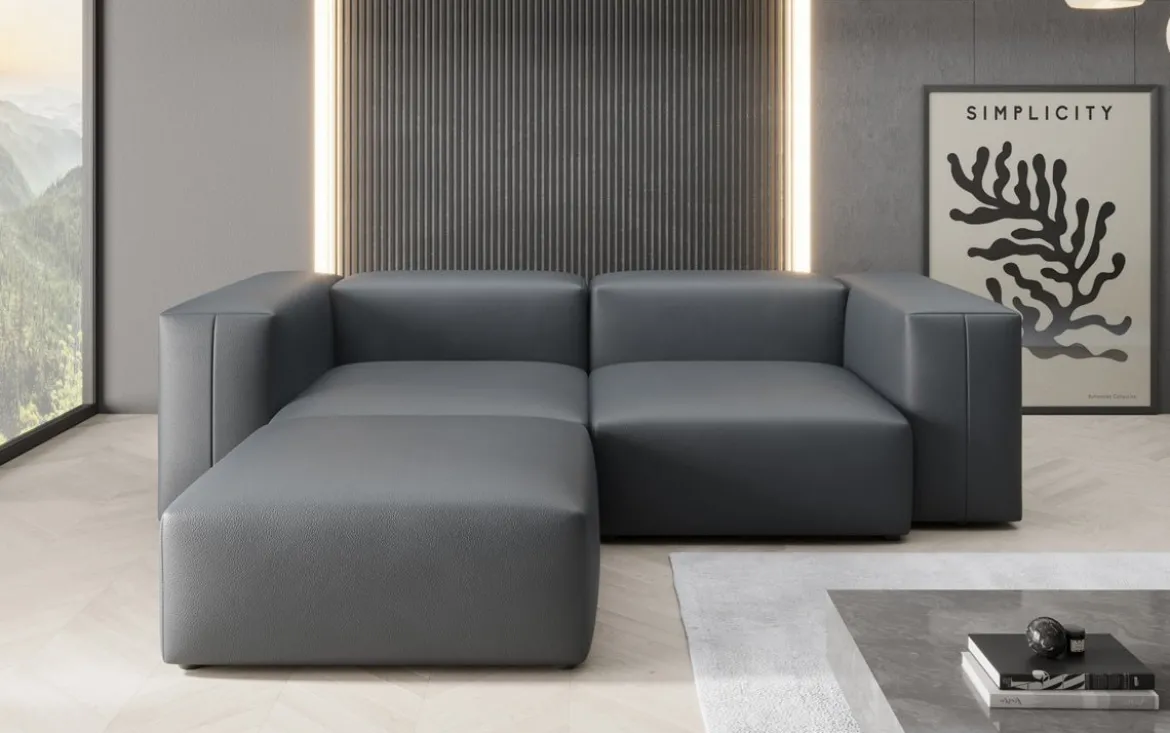 Designer Ecksofa Snug Mini in Echtleder
