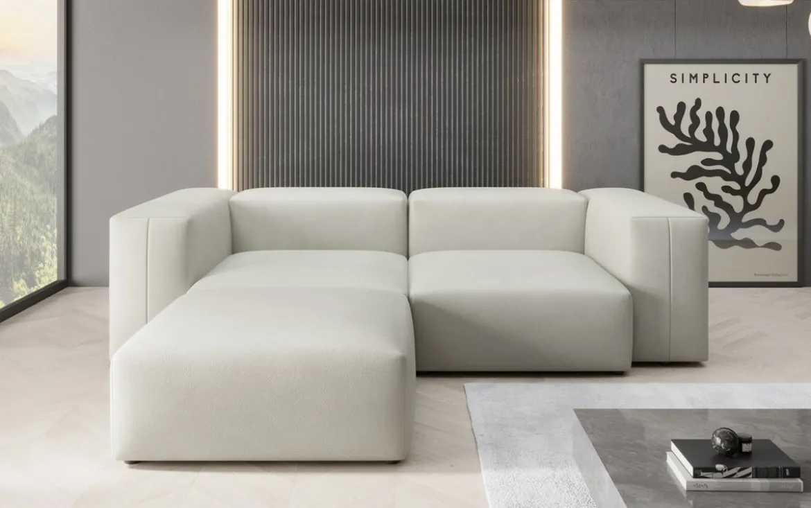 Designer Ecksofa Snug Mini in Echtleder