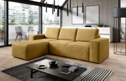 Designer Ecksofa Solaris mit Schlaffunktion und Stauraum