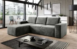 Designer Ecksofa Solaris mit Schlaffunktion und Stauraum