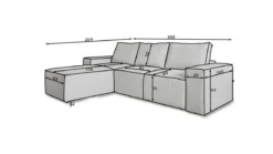 Designer Ecksofa Solaris mit Schlaffunktion und Stauraum