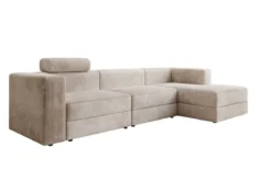 Designer Ecksofa Stockholm in Cord mit Stauraum