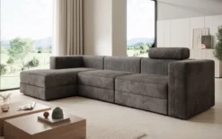 Designer Ecksofa Stockholm in Cord mit Stauraum