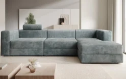Designer Ecksofa Stockholm in Cord mit Stauraum