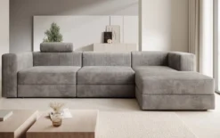 Designer Ecksofa Stockholm in Cord mit Stauraum