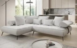 Designer Ecksofa Sydney Bouclé mit elektrischer Schlaffunktion