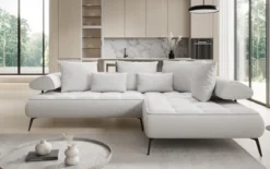 Designer Ecksofa Sydney Bouclé mit elektrischer Schlaffunktion