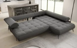 Designer Ecksofa Sydney Bouclé mit elektrischer Schlaffunktion
