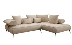 Designer Ecksofa Sydney Bouclé mit elektrischer Schlaffunktion