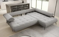 Designer Ecksofa Sydney Bouclé mit elektrischer Schlaffunktion