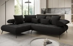 Designer Ecksofa Sydney Bouclé mit elektrischer Schlaffunktion