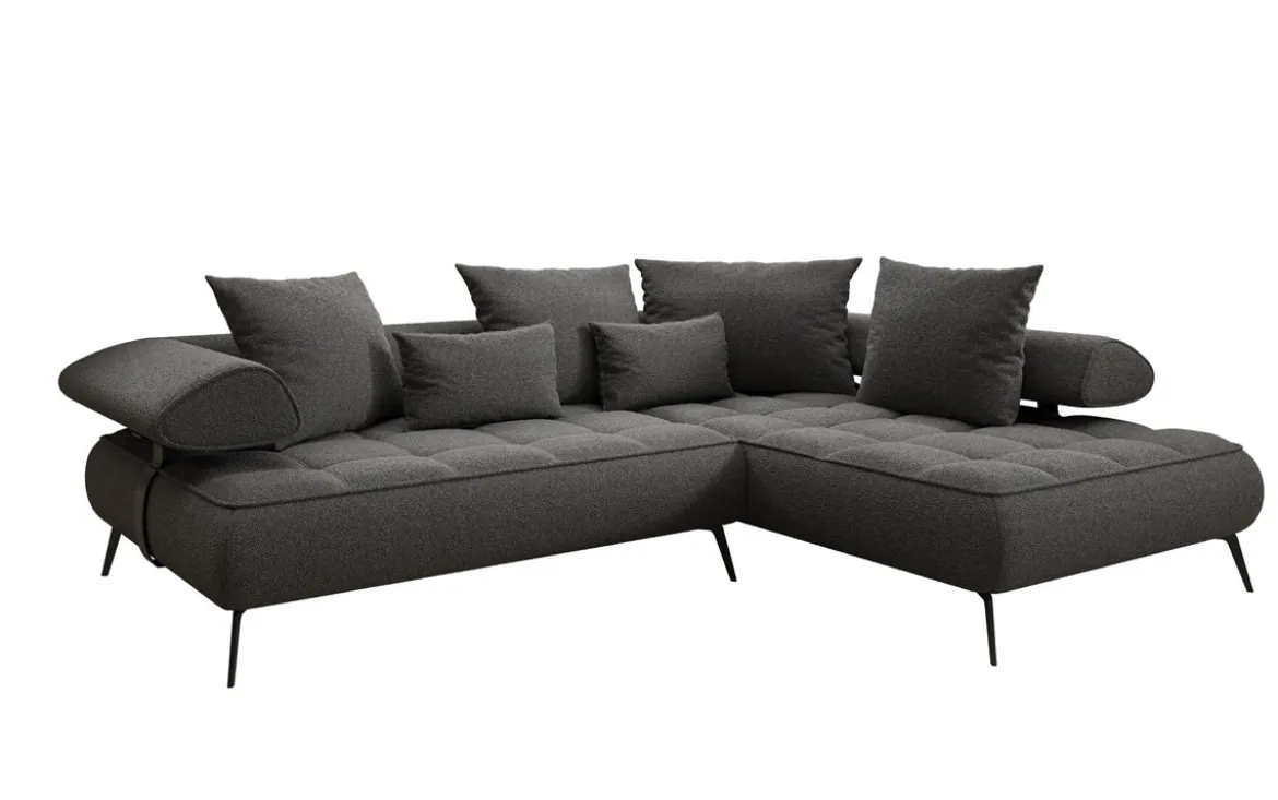 Designer Ecksofa Sydney Bouclé mit elektrischer Schlaffunktion