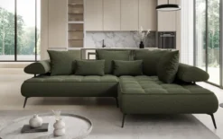 Designer Ecksofa Sydney Bouclé mit elektrischer Schlaffunktion