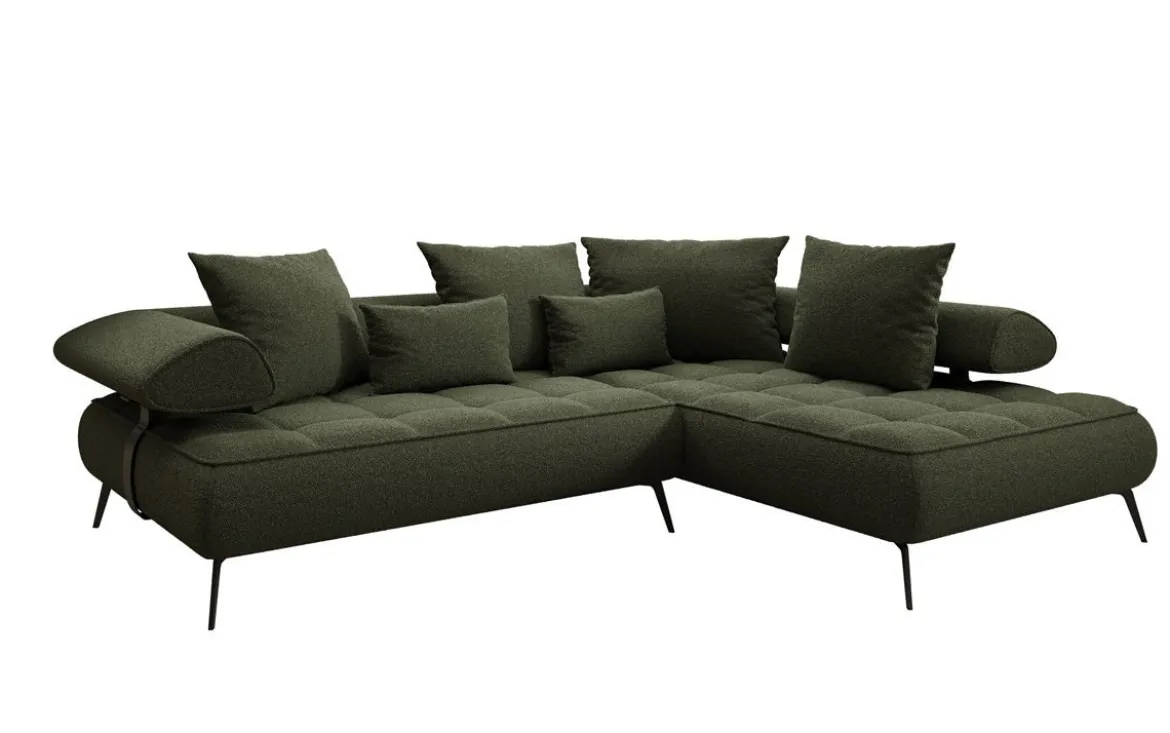 Designer Ecksofa Sydney Bouclé mit elektrischer Schlaffunktion