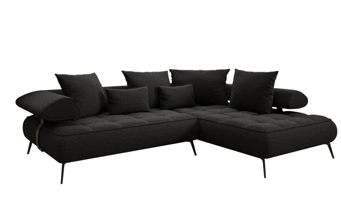 Designer Ecksofa Sydney Bouclé mit elektrischer Schlaffunktion