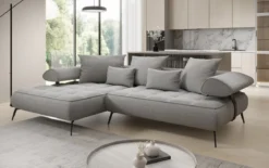 Designer Ecksofa Sydney II Bouclé mit elektrischer Schlaffunktion