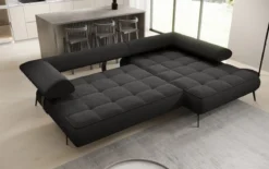 Designer Ecksofa Sydney II Bouclé mit elektrischer Schlaffunktion