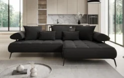 Designer Ecksofa Sydney II Bouclé mit elektrischer Schlaffunktion