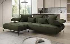Designer Ecksofa Sydney II Bouclé mit elektrischer Schlaffunktion
